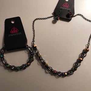 Paparazzi necklace, earrings and bracelets set